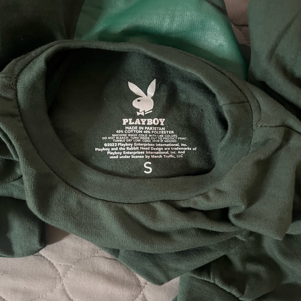 playboy green sweatshirt , size S